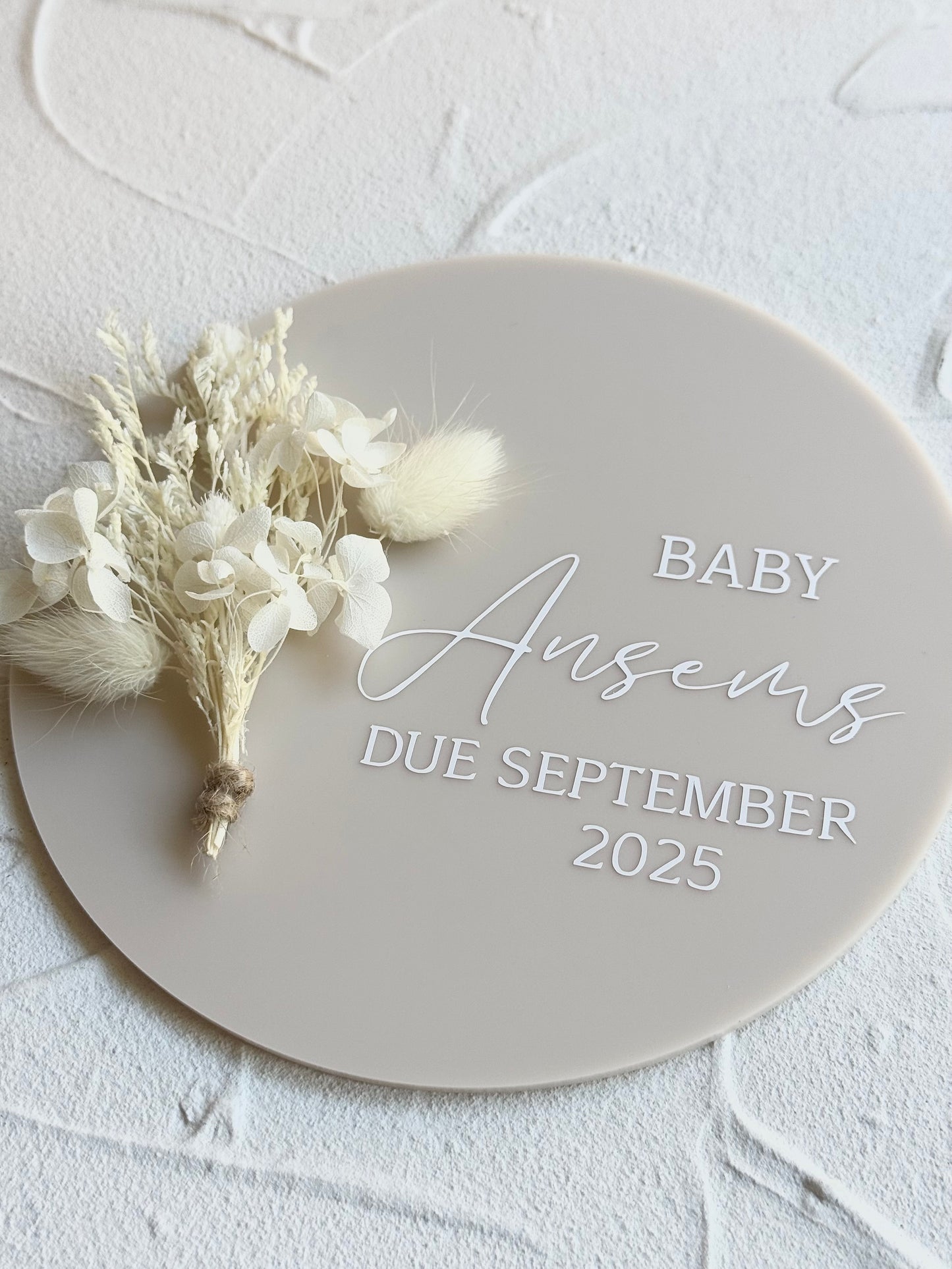 Dried Flower Baby Announcement